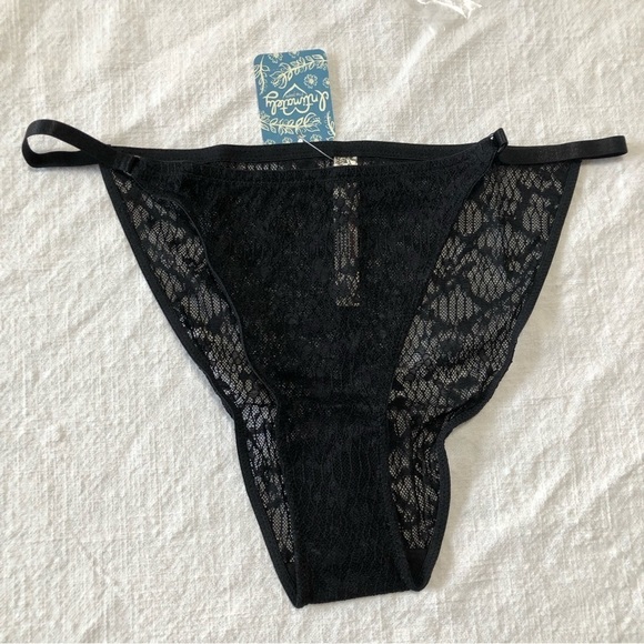 Free People Tameeka High Waisted Undie Black Lace Sheer Small - Picture 1 of 4